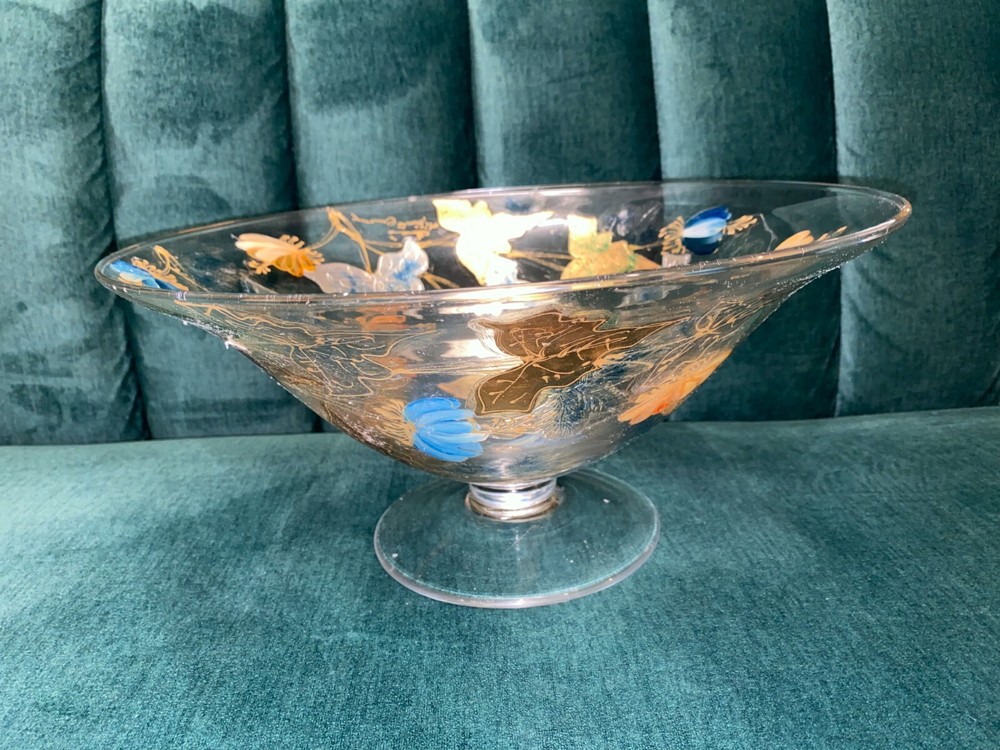 Decorated Glass Vase. Hand made. Signed