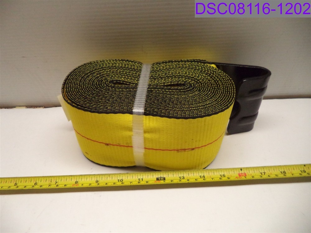 4" x 30' Winch Strap with Flat Hook Yellow