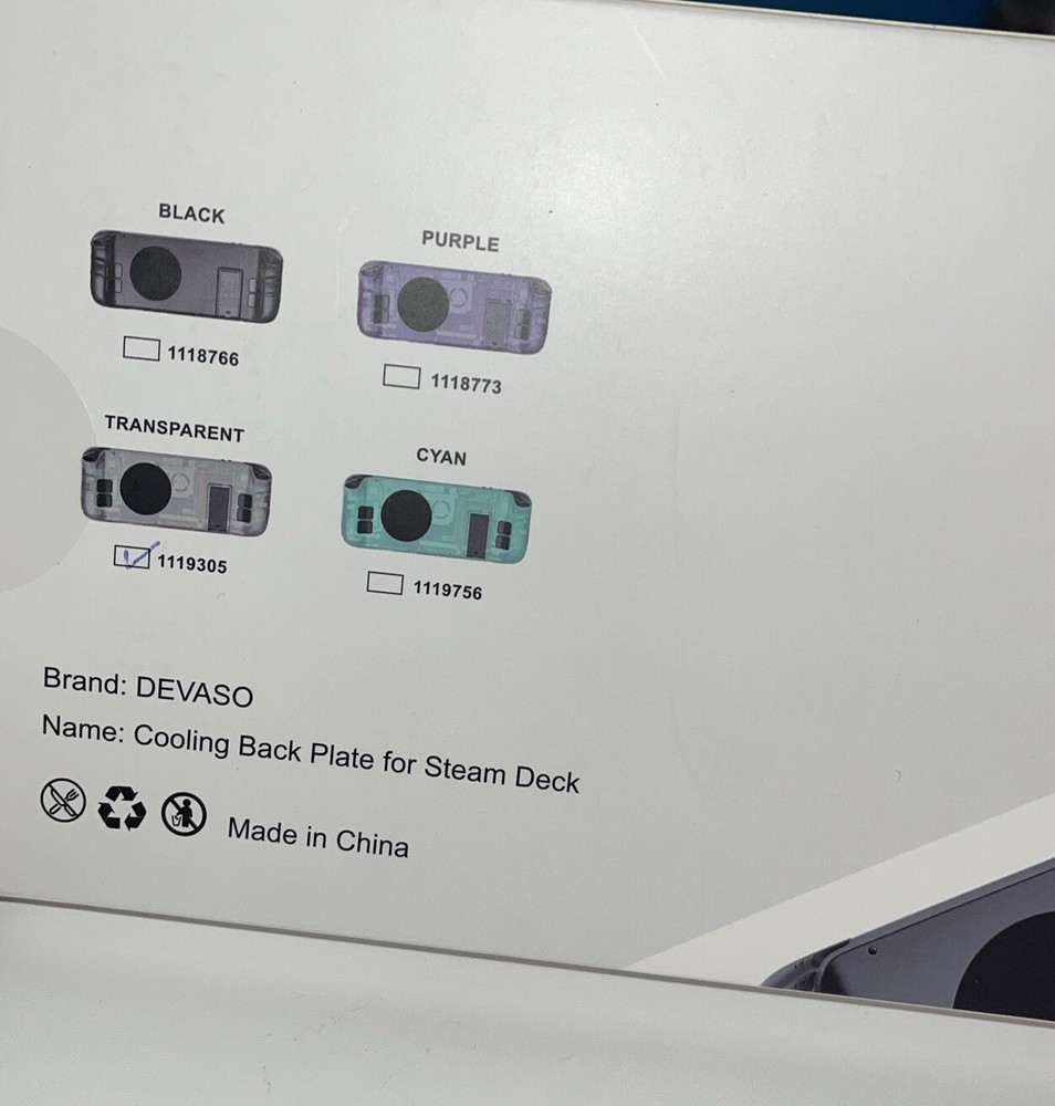 Devaso Cooling Back Plate For Steam Deck-Transparent