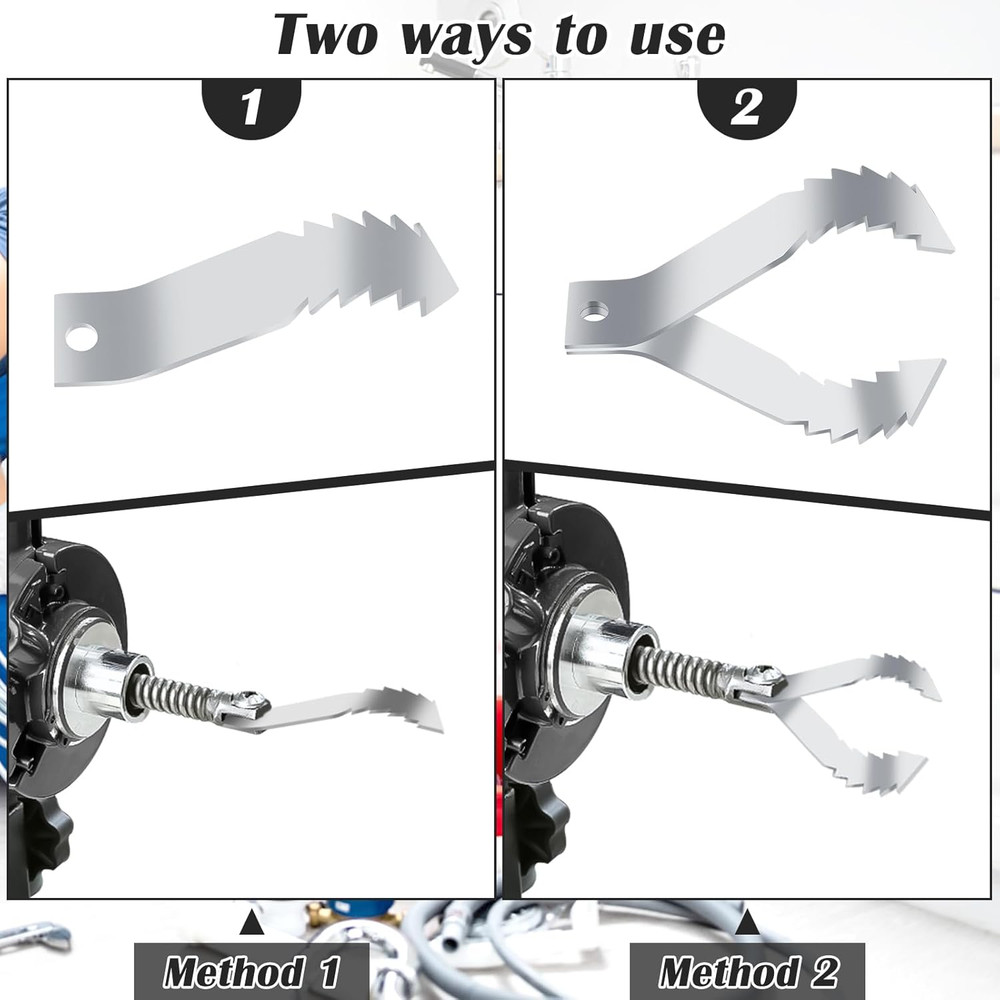 4PCS Drain Snake Drill Attachment, Drain Cleaner Combination Cutter Head Set fo