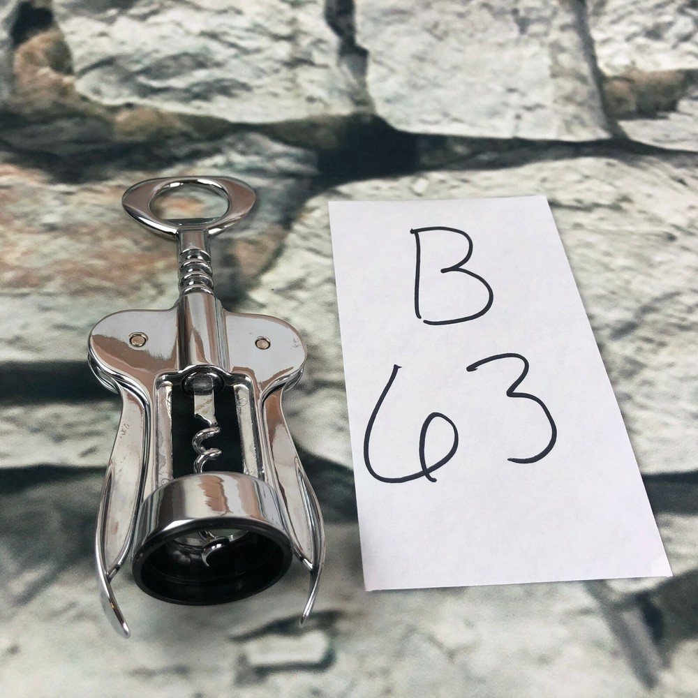 Swing arm silver wine corkscrew opener bar ware winged