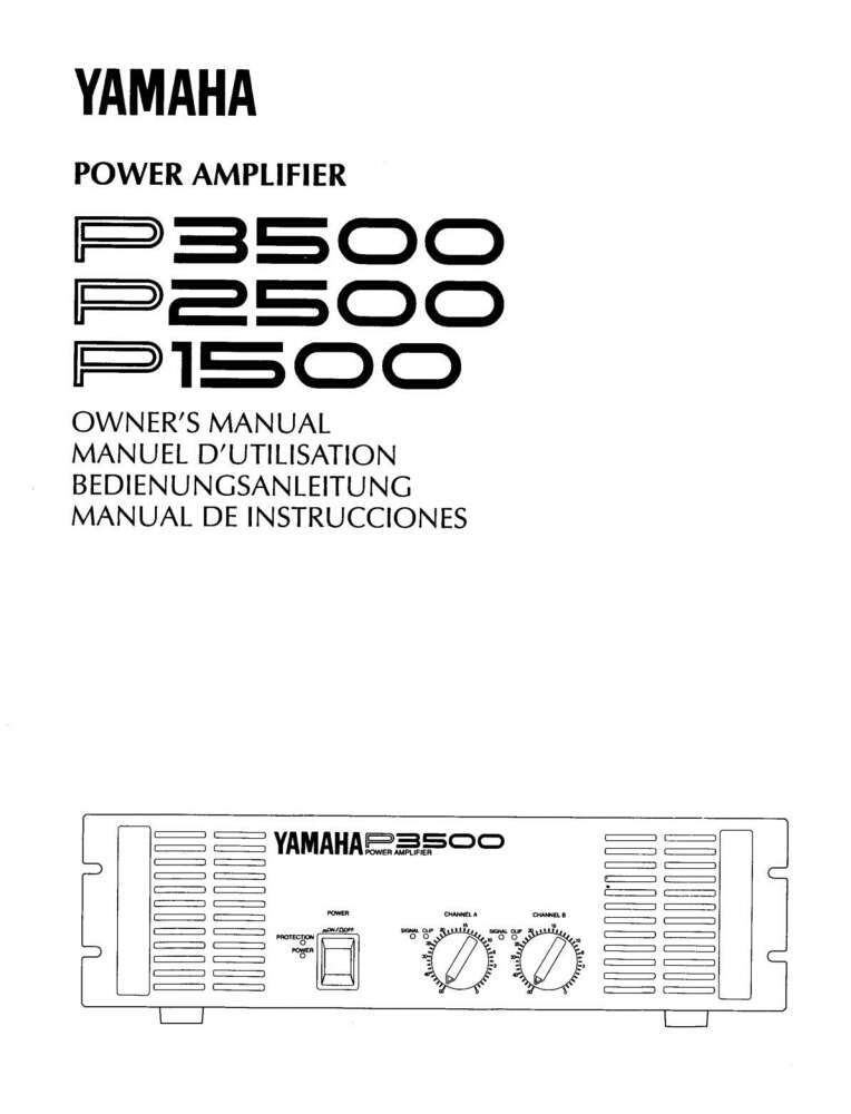 Yamaha P-1500 Amplifier Owners Manual