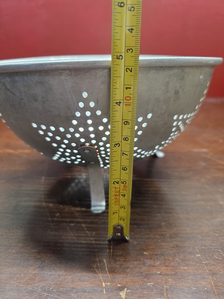Aluminum colander, 1950s atomic mid-century Strainer Star Pattern