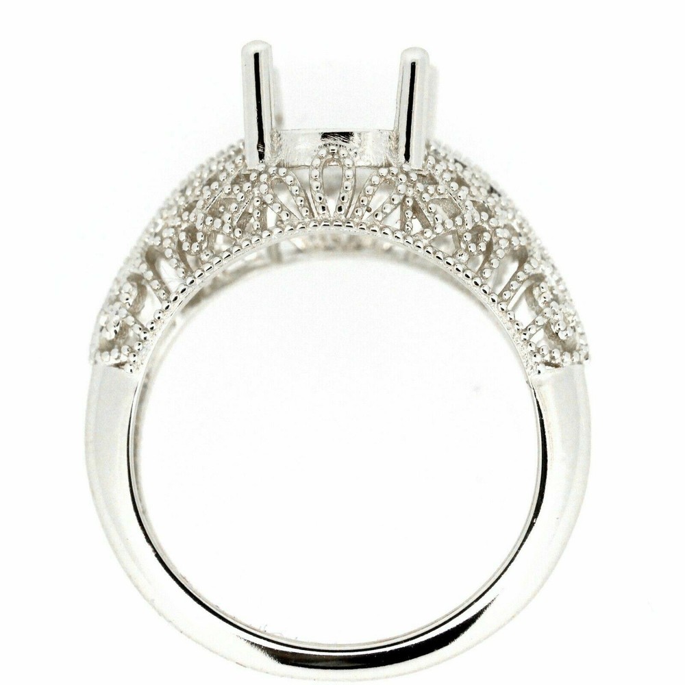 Sterling Silver Semi Mount Ring Setting Oval OV 10x8mm