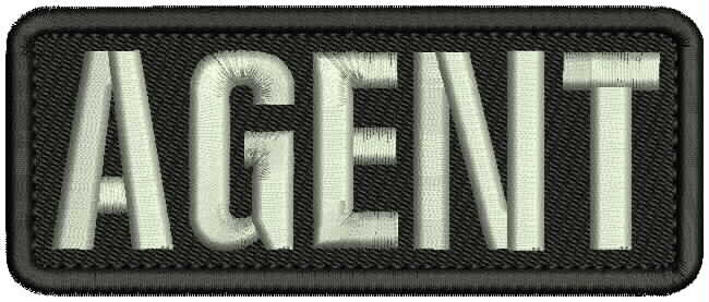 AGENT EMBROIDERY PATCH 2X5 VELCR@ ON BACK