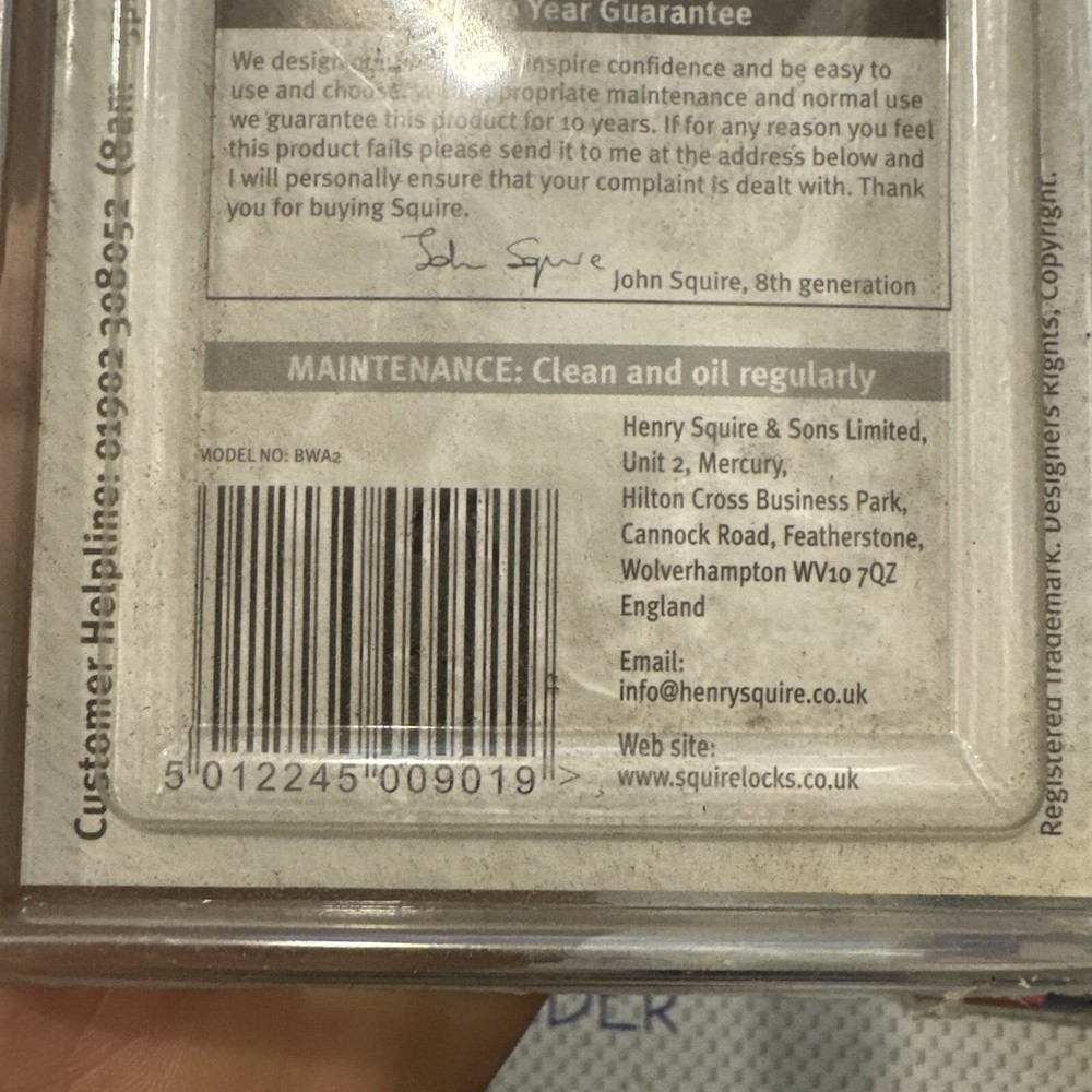 SQUIRE BWA2 Wall Anchor NEW never use silver