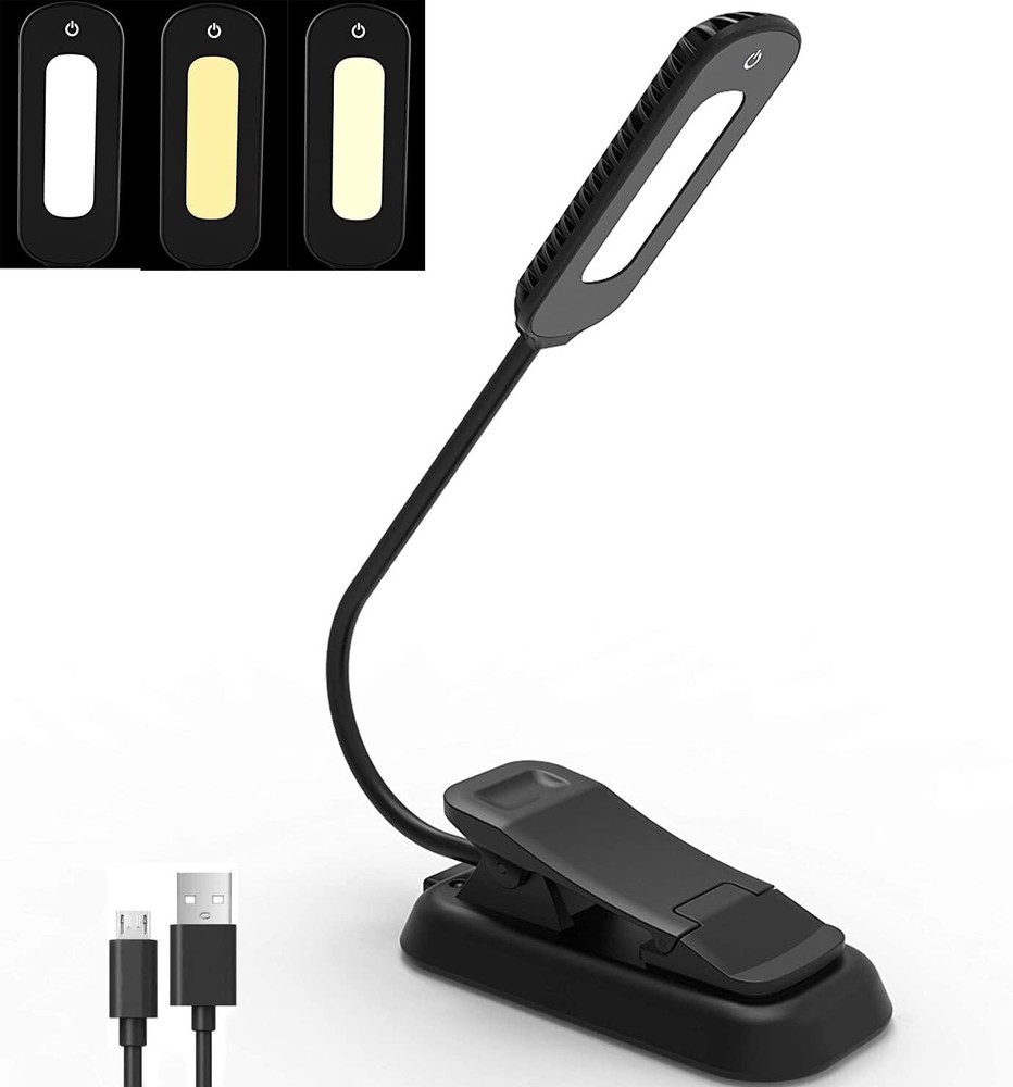 Book Light, 12 LED USB Rechargeable Reading Light with 3-Level Brightness for...