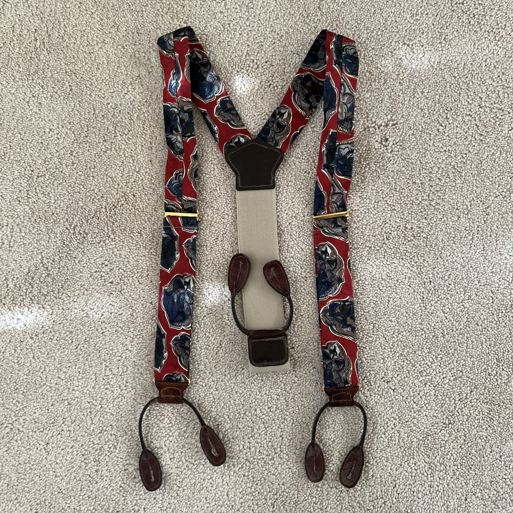 Trafalgar Suspenders Braces Impressionist Pattern 100% Silk