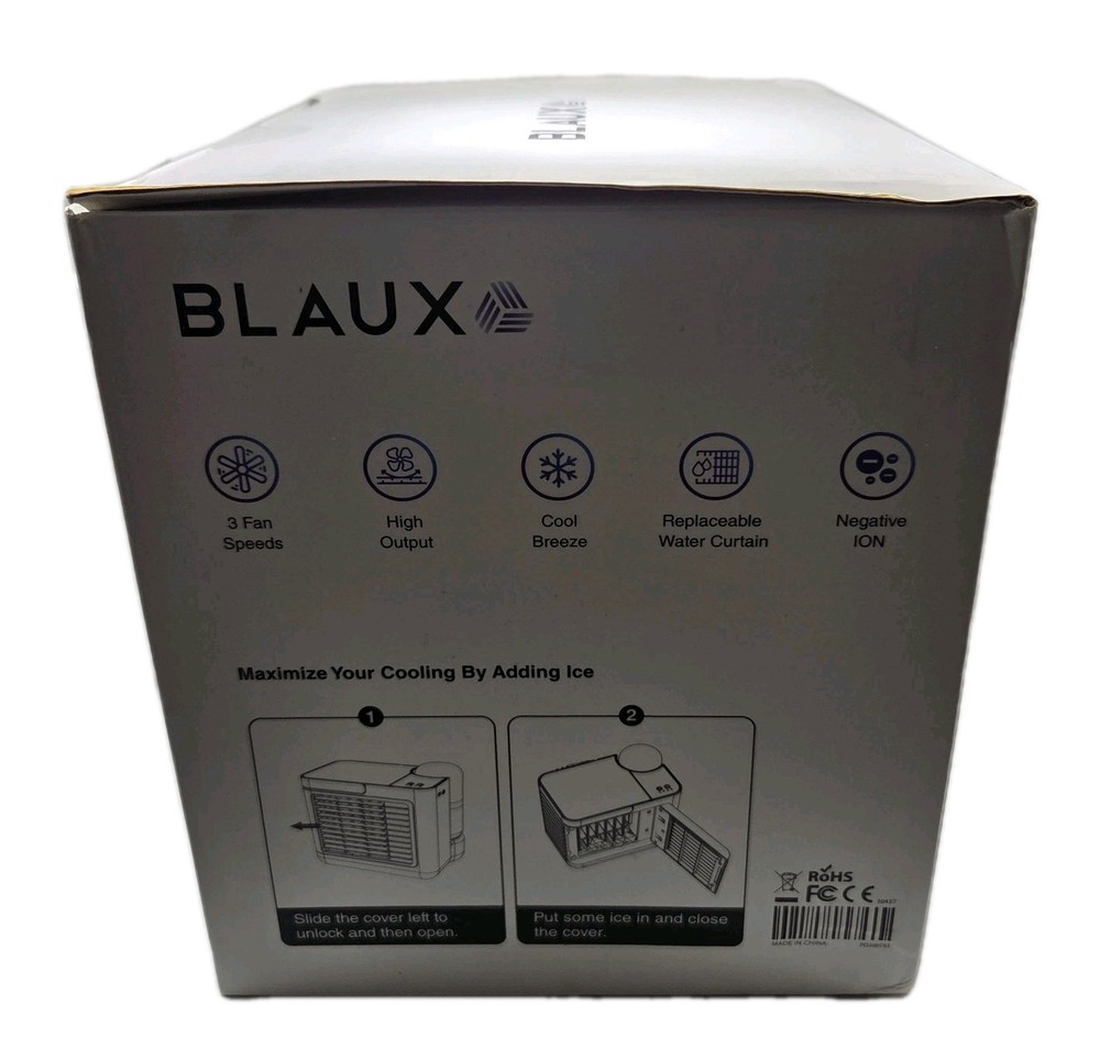 NIB BLAUX Portable AC F832 W/NIB Water Curtain Replacement 3 Speed Fan Sealed