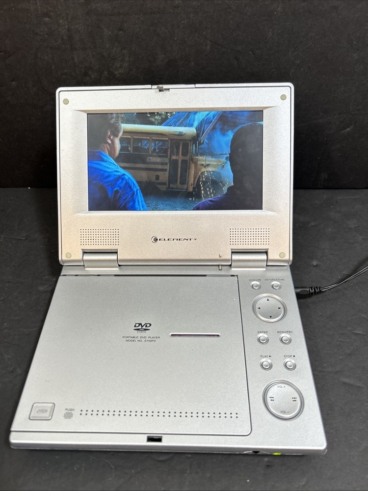 ELEMENT E700PD 7” portable DVD player with box no remote Tested