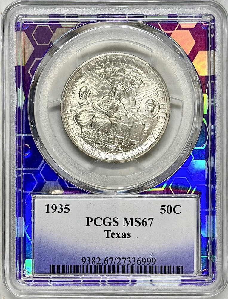 1935 TEXAS COMMEMORATIVE HALF DOLLAR PCGS MS67