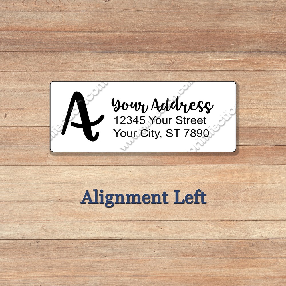 30 Personalized CLEAR 1 x 2.63 Inch Return Address Monogram Brush Script Labels