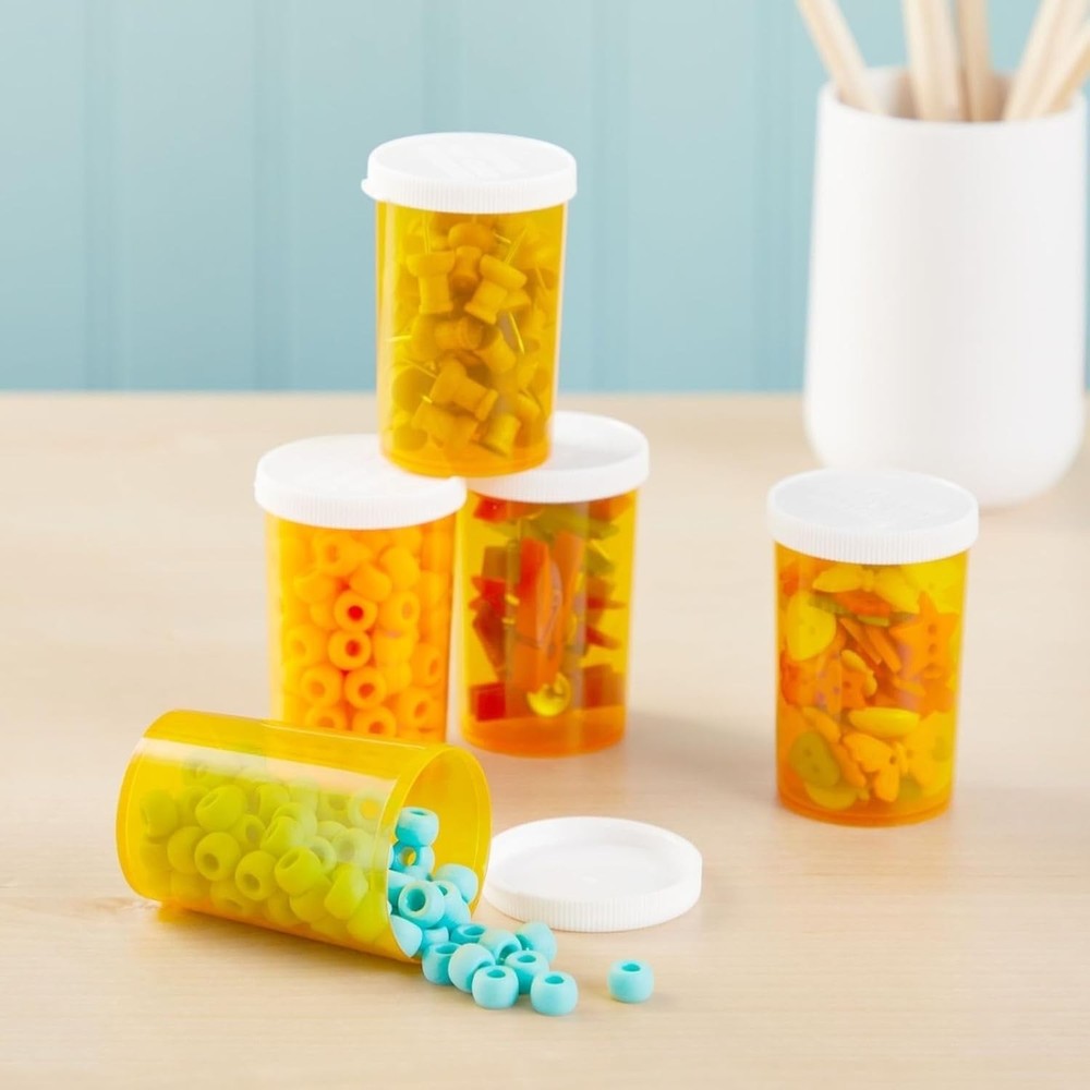 Empty Pill Bottles with Caps - Easy-Open Plastic Vials with Caps - Compact Tr...