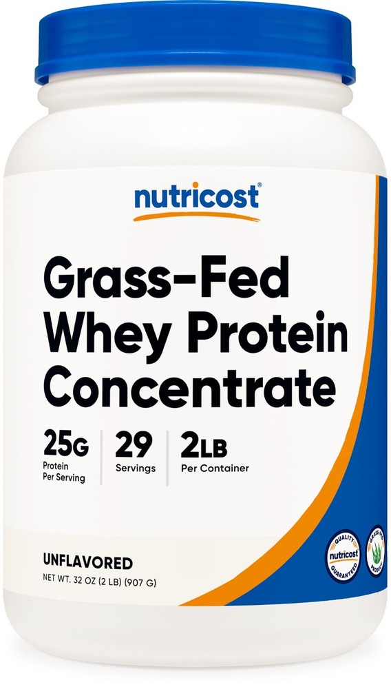 Nutricost Grass-Fed Whey Protein Concentrate (Unflavored) 2LBS
