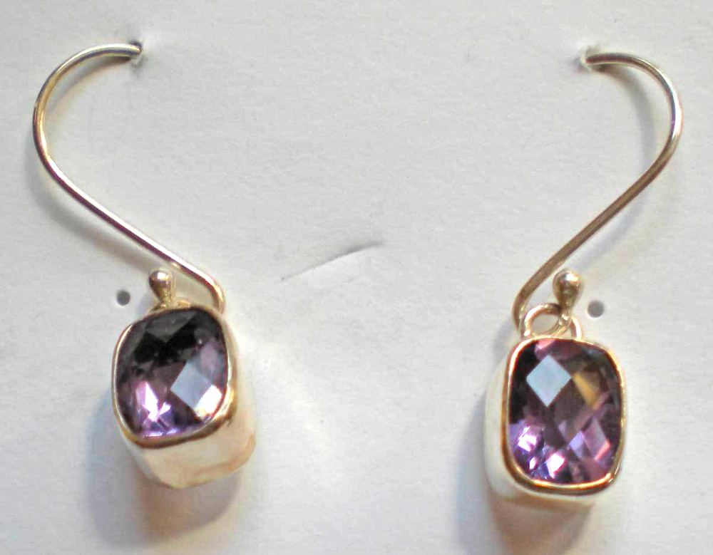 Amethyst Earrings - Sterling Silver j355