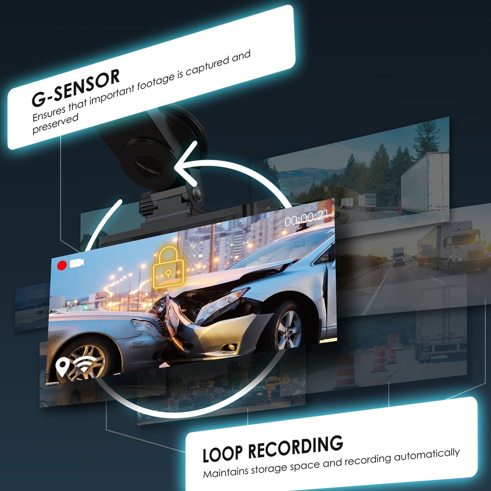 Rexing - R316 4K GPS WiFi Front & Cabin Cam - Black