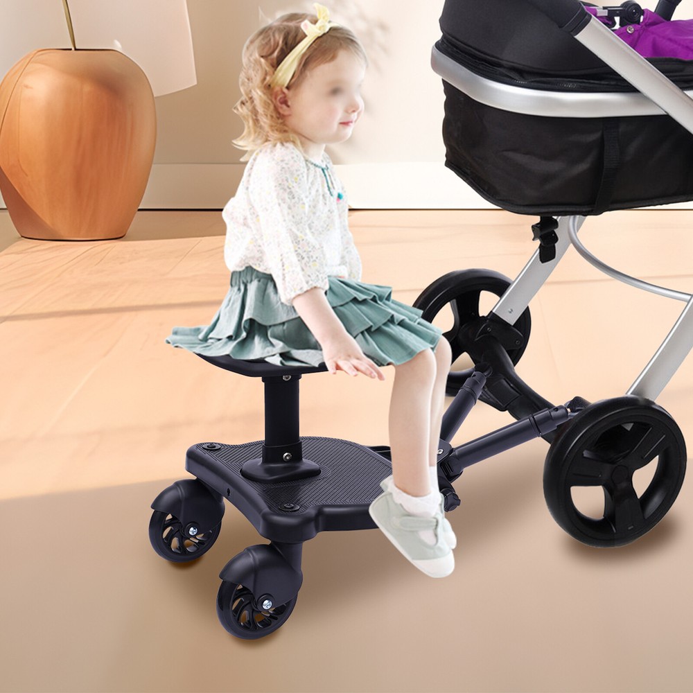 Universal 2 in 1 Stroller Ride Board &Detachable Seat, Stroller Glider board