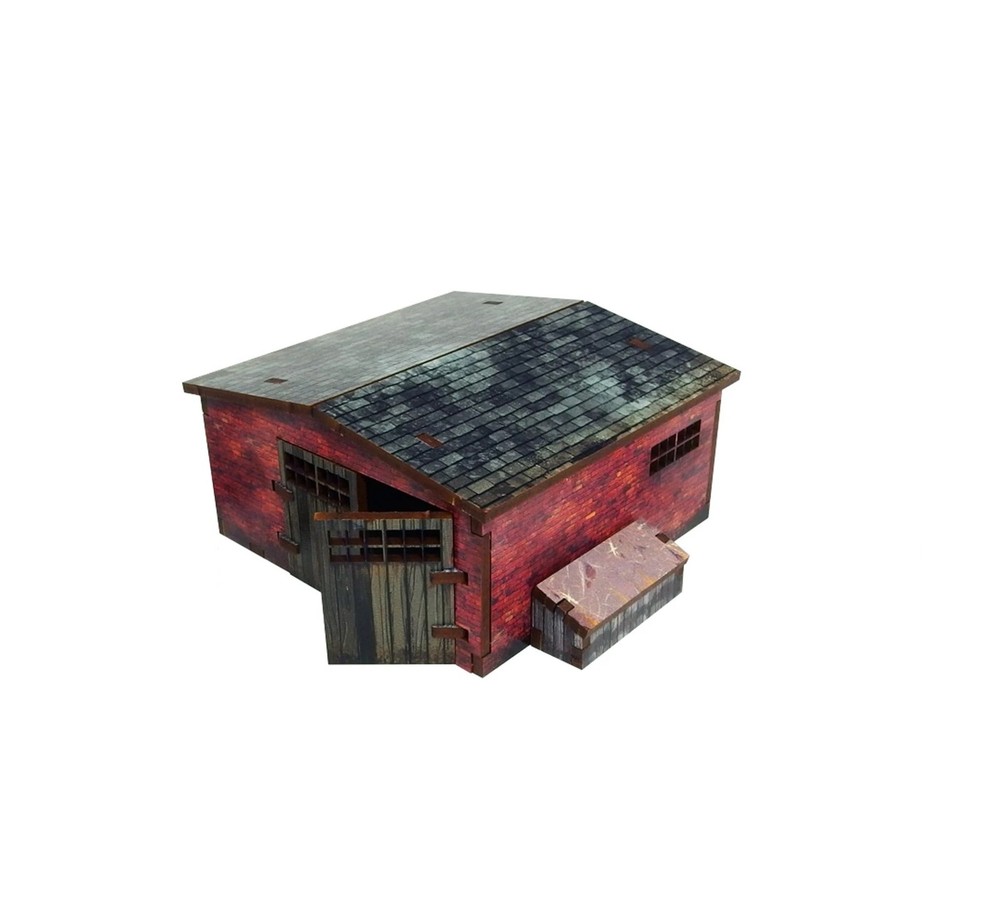 Micro Art Studio: WW2 Normandy Large Brick Shed HDF Prepainted Terrain