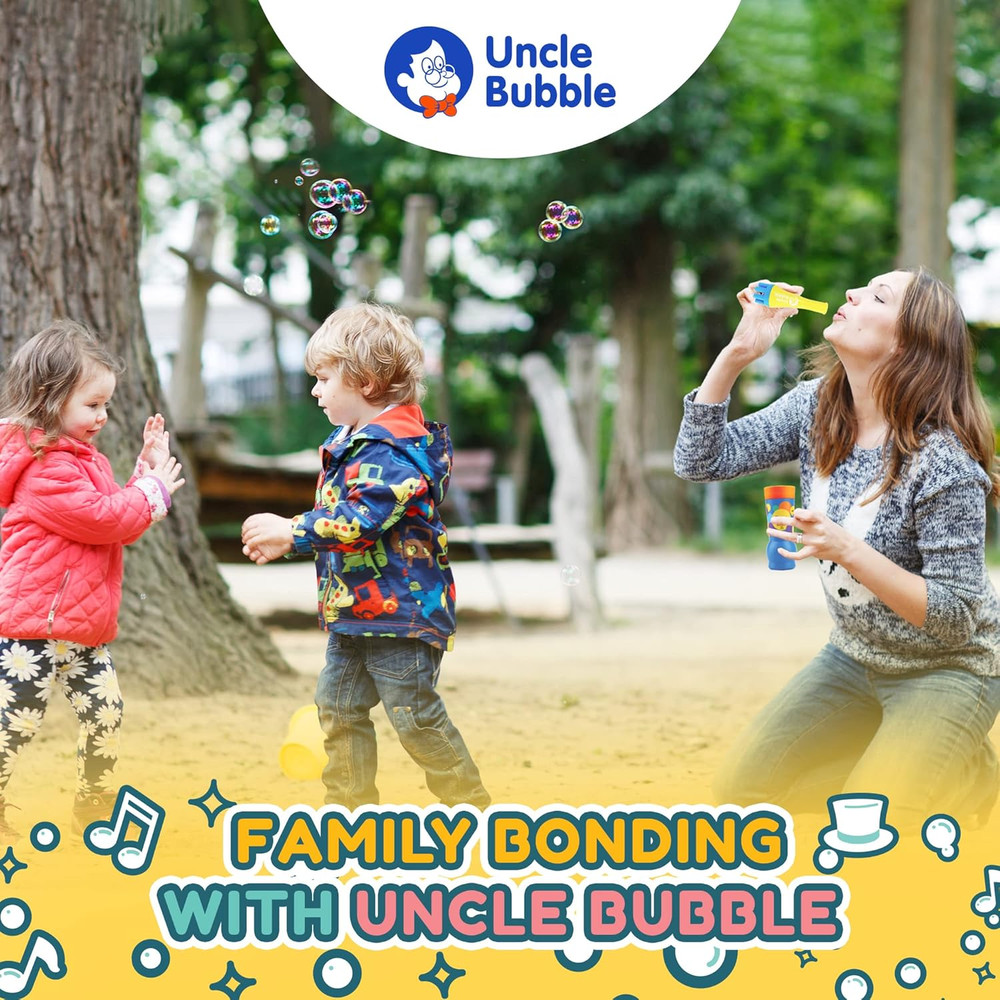 Uncle Bubble Mini Bubble Blower - Non Toxic Plastic Confetti Bubbler