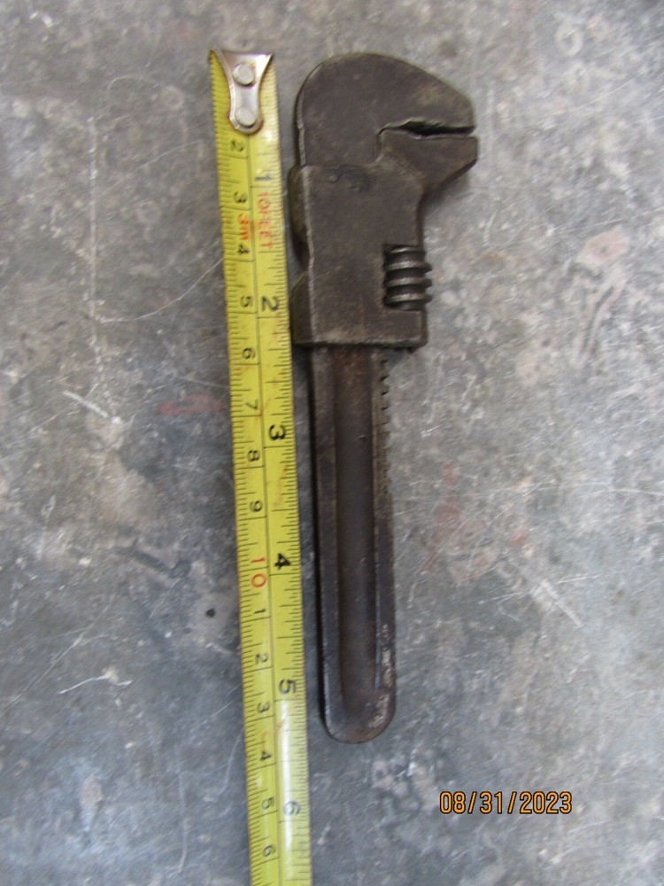 antique miniture monkey wrench pipe wrench SPRINGFIELD DROP FORGING