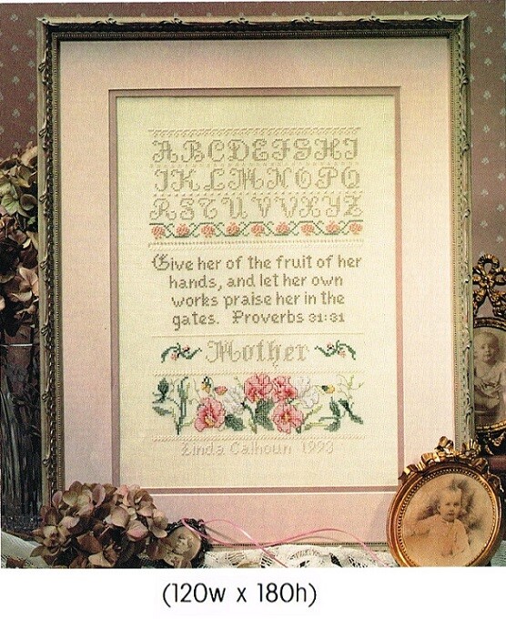 MOTHER'S DAY SAMPLER  CROSS STITCH PATTERN  ONLY  -  TL   AUP