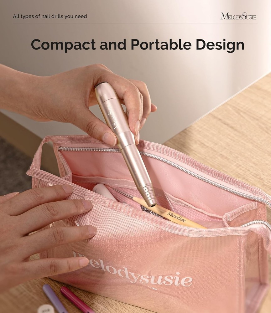 Multifunctional Nail Drill Kit with Metal Bits - Compact & Lightweight Design
