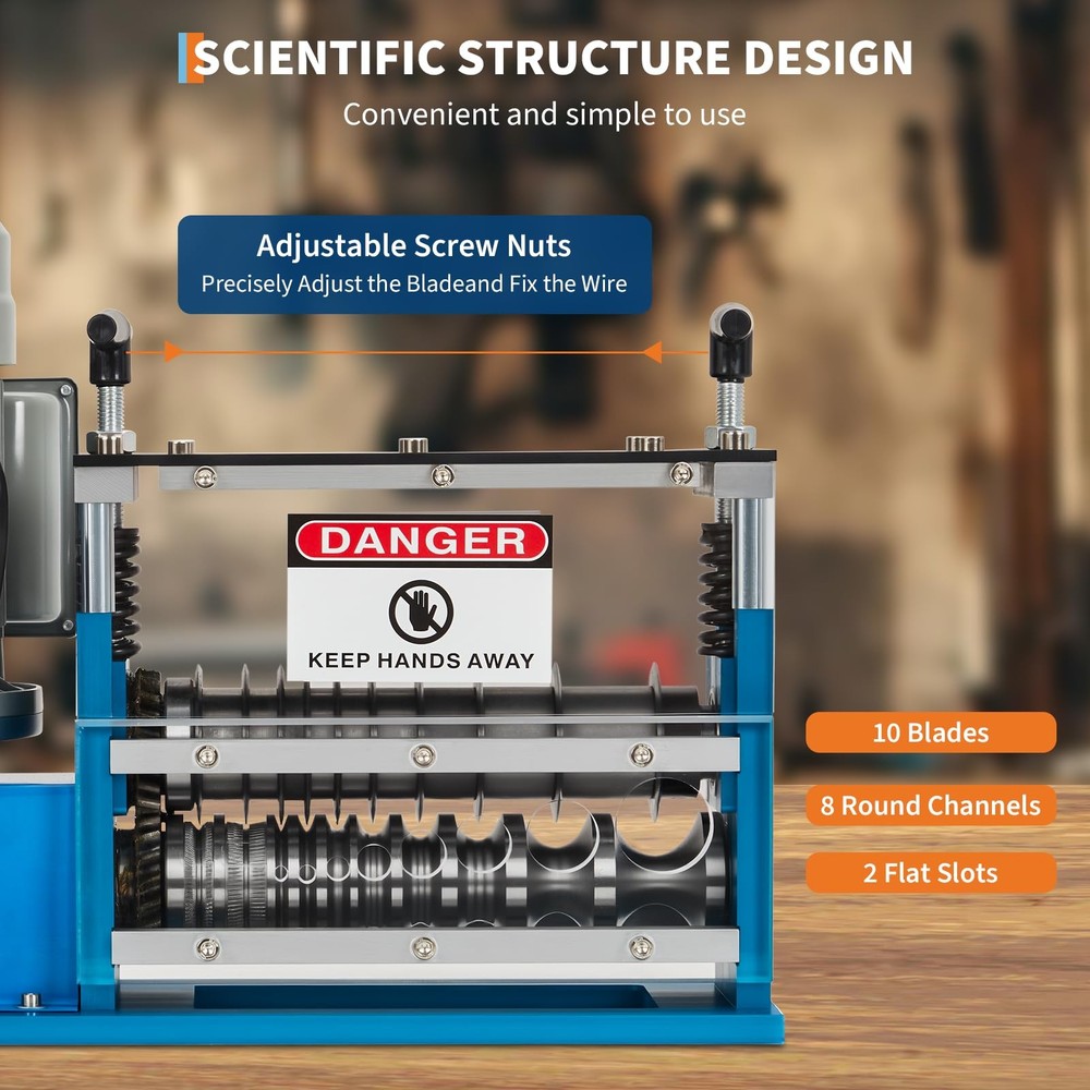 370W Automatic Electric Wire Stripping Machine for Copper Cable – 10 Channels