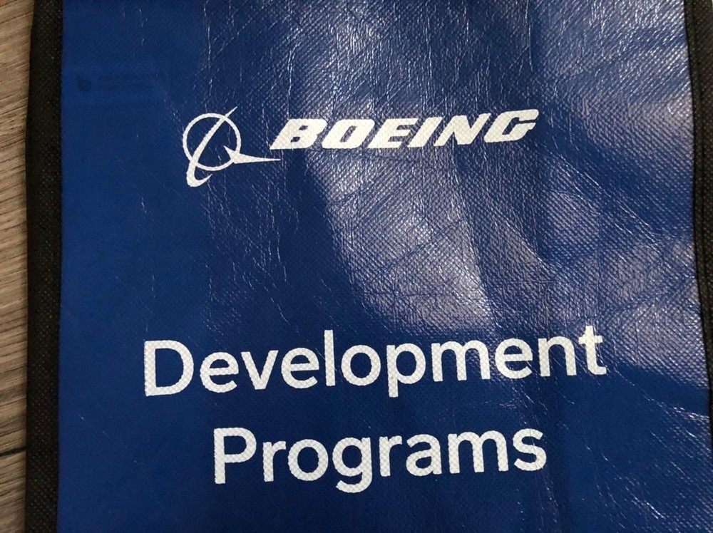 Boeing Development Programs Tote Recyclable Bag Blue 11" X 9" Used