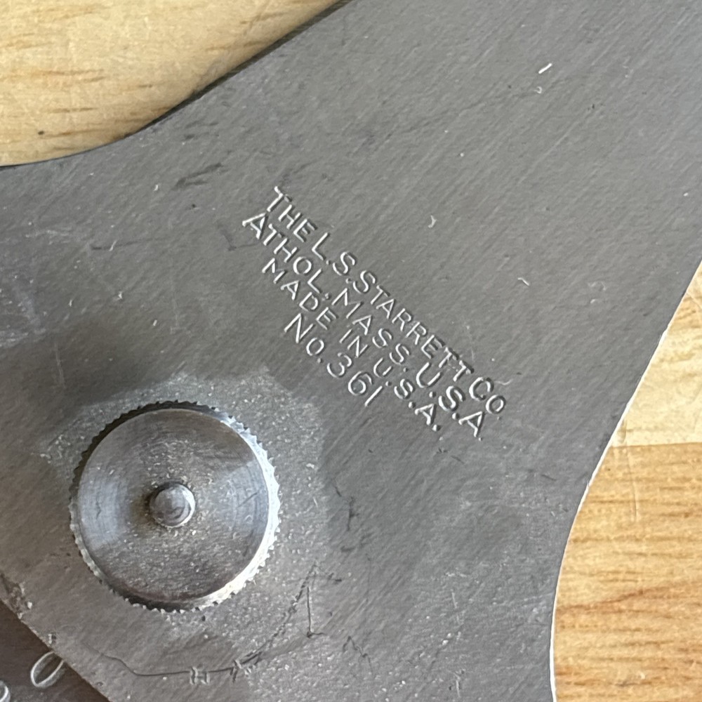 Starrett Draftsman Protractor No. 361 Machining Drafting Engineering Vtg USA