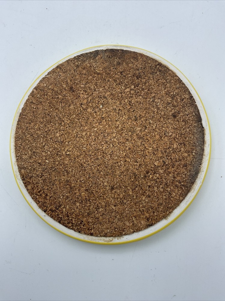 1990's Lemon 4" dia Round Gloss Ceramic Cork Backed Coasters Replacement
