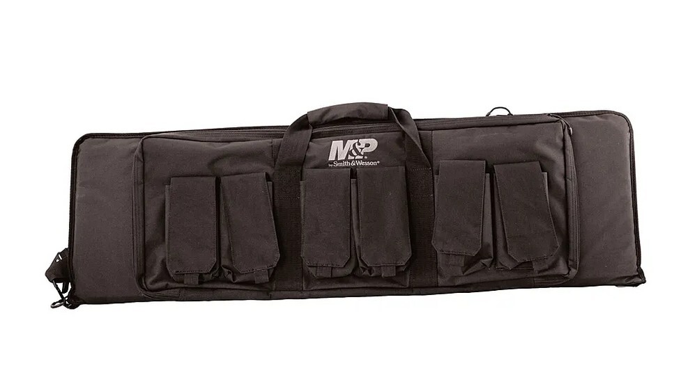 MP Accessories Pro Tac Gun Case Black Nylon w/External Pocket & Pouches -110025