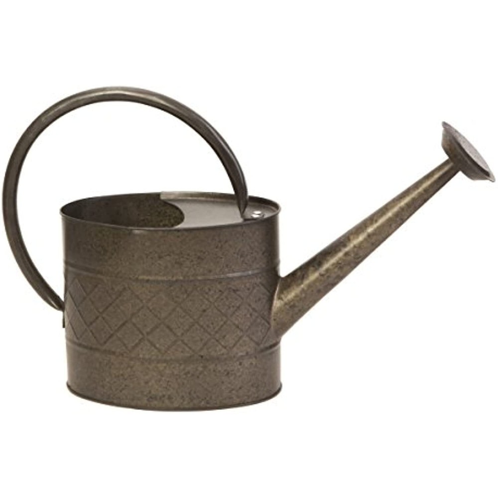 Panacea 84838 1 GAL Embossed Watering Can, Black Galvanized