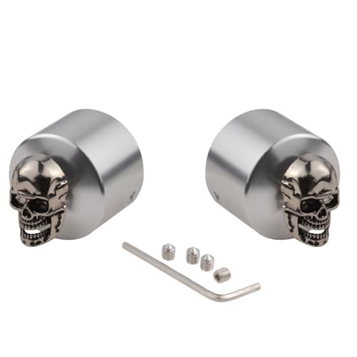 Axle Nut Covers,Skull Pattern Caps Compatible with HaXley Front Ha*ley Silver