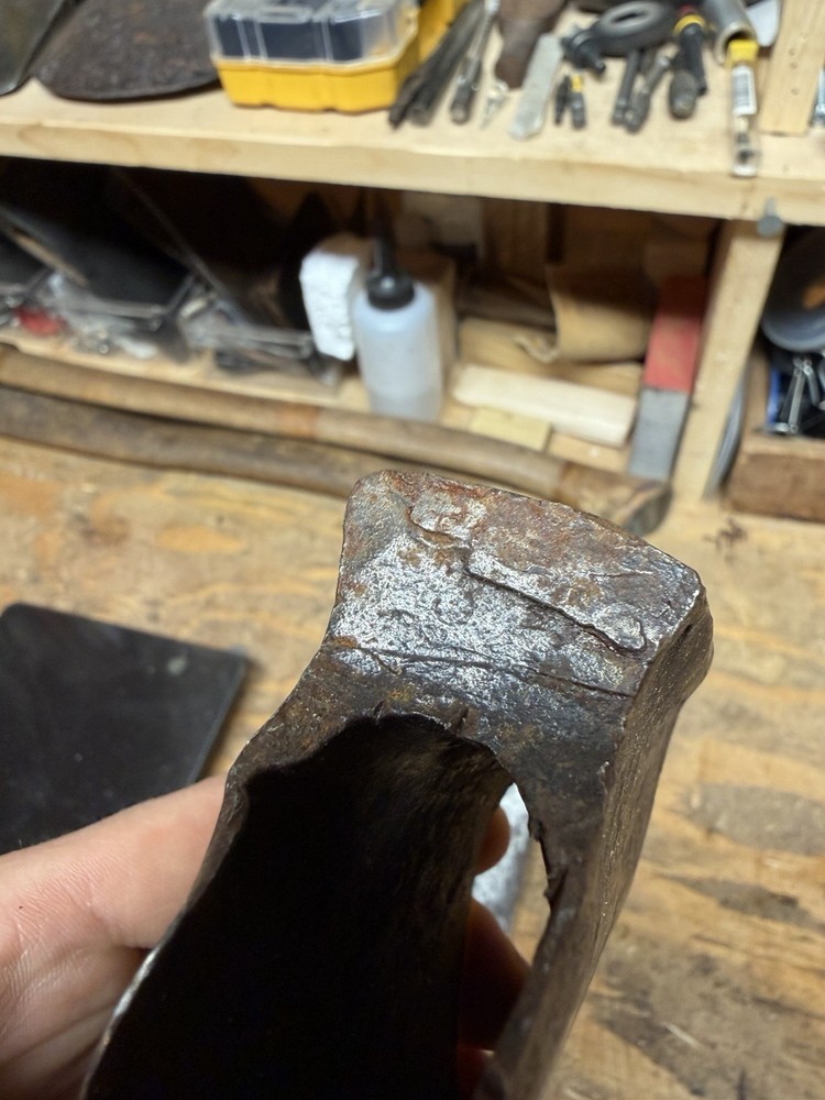 Vintage Axe Unique Pattern Very Old Hand Forged