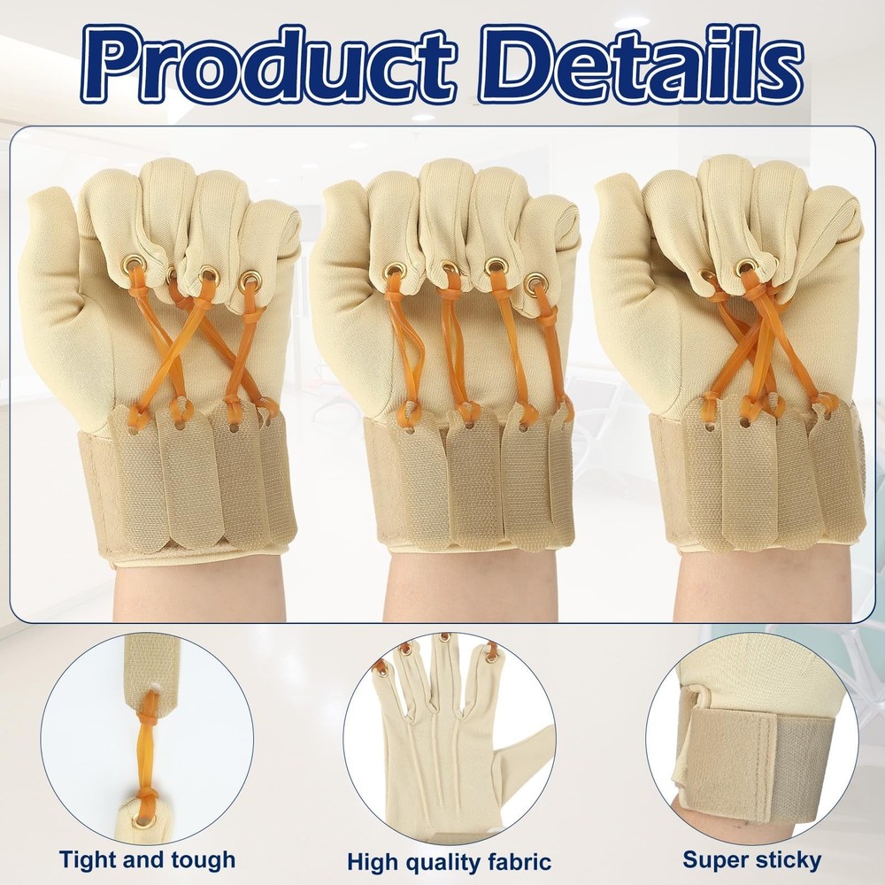Cuffbow Deluxe Traction Exercise Glove Finger Flexion Exercise Glove for Hand...
