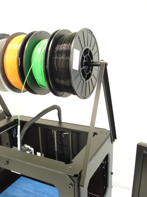 Makerbot Replicator 2 Overhead Spool Holder. Change material Super Fast & Easy!