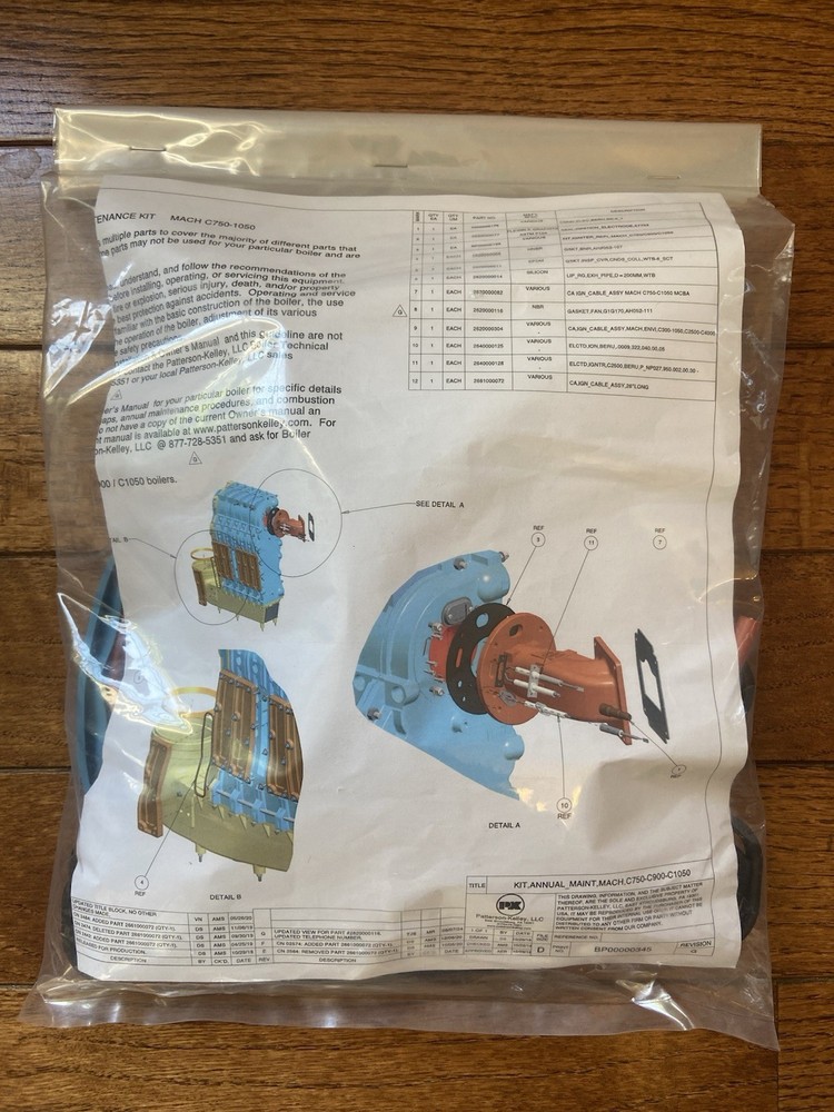 Patterson-Kelley BP00000345 Maintenance Kit