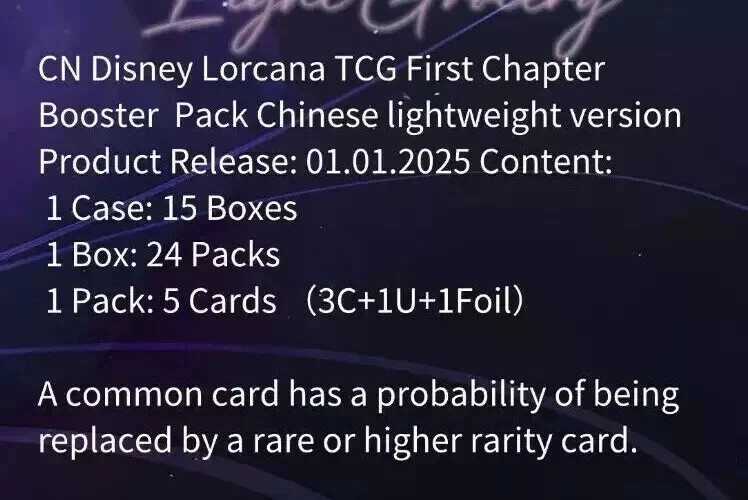 Lot 4 Disney LORCANA Chinese The First Second Third Fourth Chapter BOOSTER Boxes