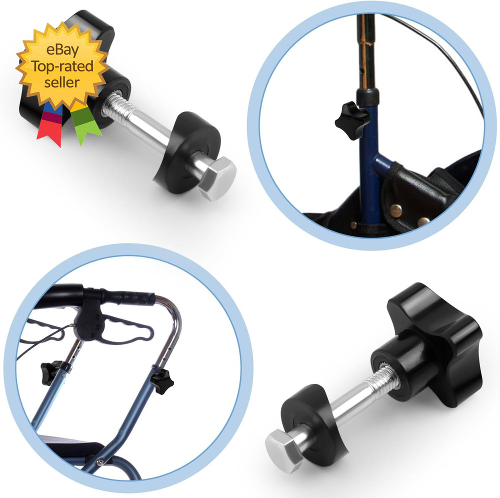 2 Sets Rollator Walker Replacement Arm Adjustment Knobs Comfortable Universal Pa