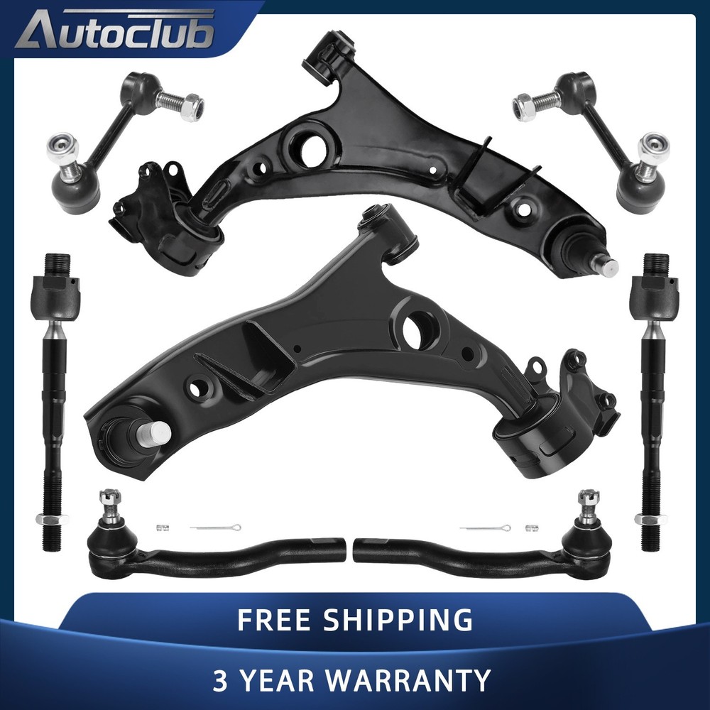 Front Lower Control Arms Tie Rod End Sway Bar Kit for 2007 - 2013 2014 Ford Edge