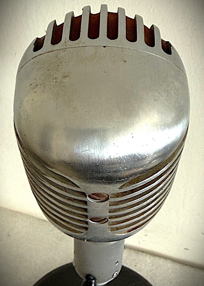 1950's Shure 556B Dynamic Microphone, working, includes adapter cable-stand-HEAR