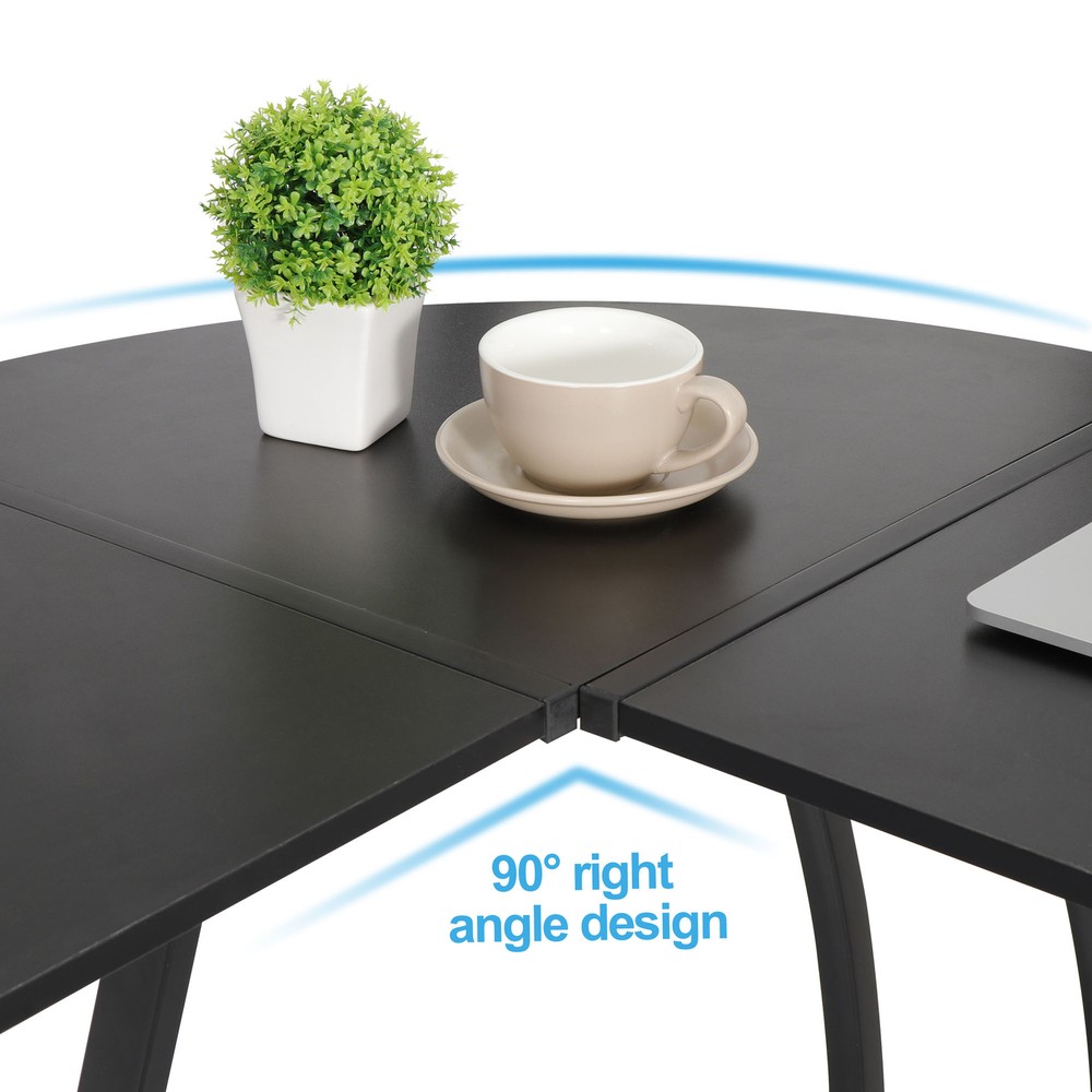 58.1" L-Shaped Computer Desk Writing Study Laptop Table for Home Office 3 Colors
