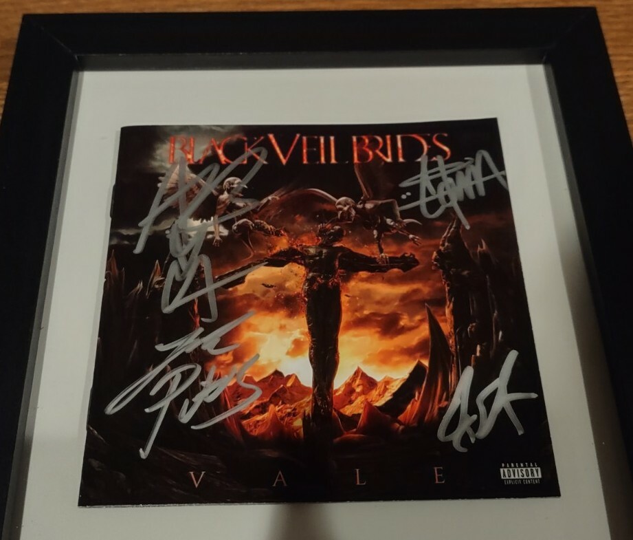 Black Veil Brides Signed Vale CD Andy Black +4 Framed autograph JSA COA