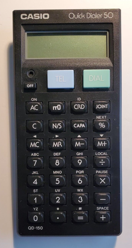 Casio Quick Dialer 50 With Case QD-150 Tested & Works, Vintage