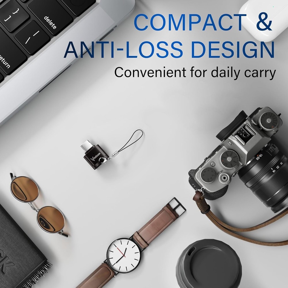 Type C Micro SD/TF Card Reader，Portable OTG Adapter with Space Grey