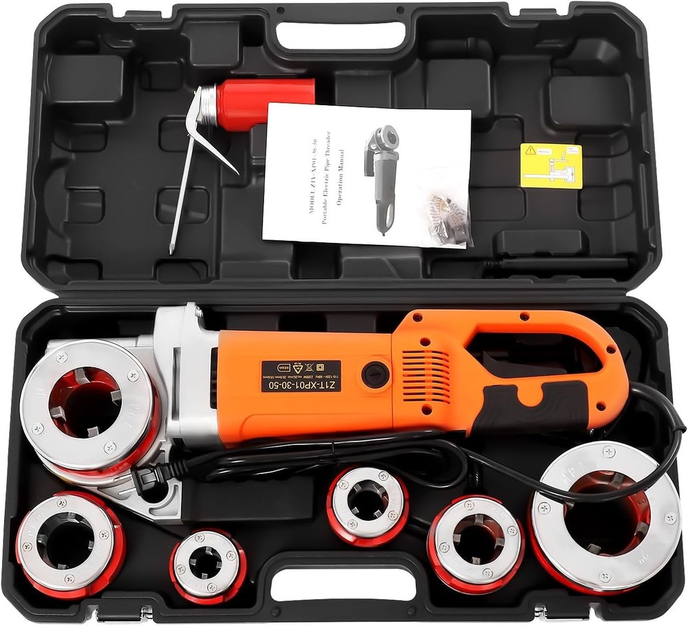 DNYSYSJ Hand Held Electric Pipe Threader Electric Tapping Machine Pipe Cutter 1/
