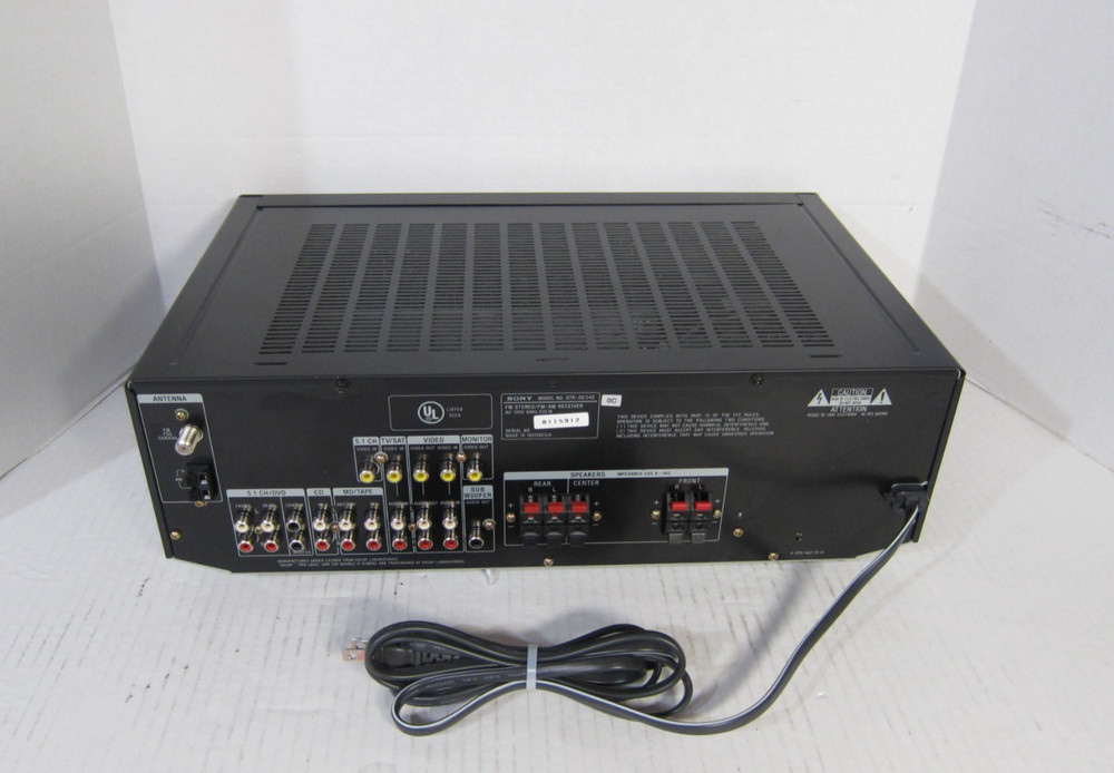 SONY STR-DE345 RECEIVER - Remote Control, Owner's Manual, AM Loop Antenna Bundle