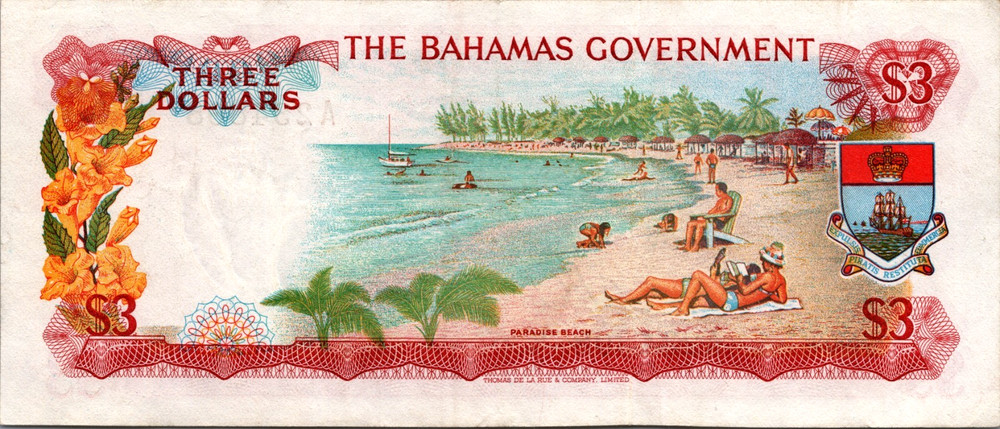 Bahamas 3 Dollars 1965 Pick# 19a UNC