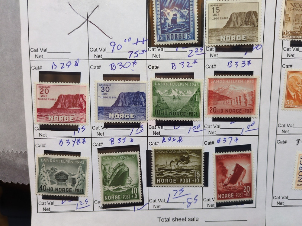 APC W5236 Norway on circuit sheet about $75 scv mint
