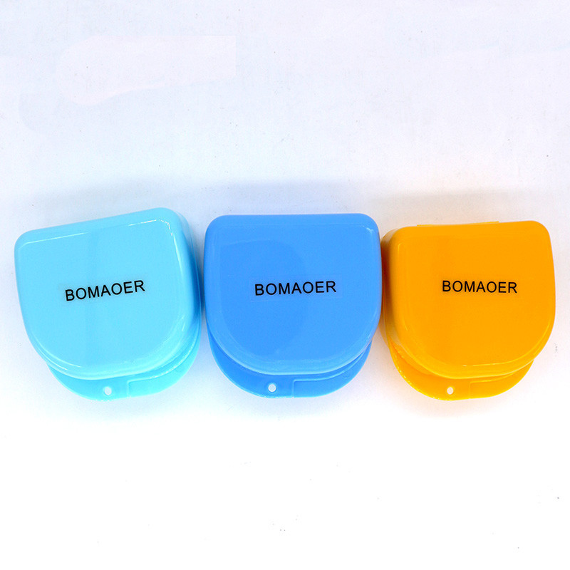 Orange Retainer Case - Protective Storage for Mouthguards Dentures Aligners